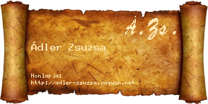 Ádler Zsuzsa névjegykártya